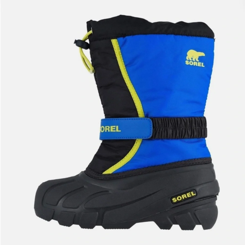 SOREL Kids Blue Nylon Flurry Waterproof Insulated Snow Boot Size 6‎